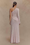 Alexius One Shoulder Knit Maxi Dress Dusty Pink