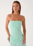 Tillie Corset Top Aqua