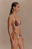 Marquise Bikini Bottom Chocolate Deco Fleur Print