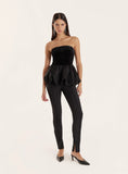 Black Velvet Peplum Corset Top