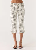 Rue Capri Pants White Polkadot