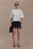 Nina Lace And Satin Mini Skirt Black