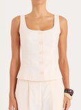 Cream Linen Blend Waistcoat Miriam