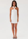 Keira Linen Micro Mini Dress White