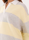 Yellow And Grey Stripe Fourth Branded Rugby Top