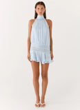 Willow Chiffon Mini Dress Blue