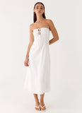 Sun Searching Midi Dress White