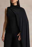 Seema Black High Neck Jumpsuit With Cape
