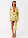 Sorrel Long Sleeve Mini Dress Yellow Tie Dye