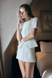 Anne Satin Mini Short White