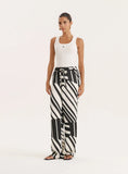 Black And White Abstract Print Satin Trouser
