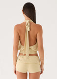 Vivienne Halter Top Pale Olive