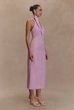 Simona Halter Neck Midi Dress Blush Pink