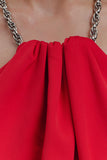 Elina Satin Necklace Maxi Dress Red