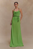 Elaine Chiffon Beaded Maxi Dress Green