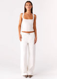 Texas Low Rise Denim Jeans White