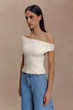 Carley Off Shoulder Knit Top Ivory