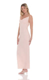 Lace Cowl Neck Maxi Dress in Pink