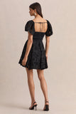 Vivi Black Lace Sweetheart Neck Mini Dress