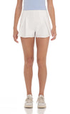 Faux Leather Flare Shorts in White