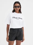 Black Elasticated Faux Leather Short