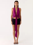 Right Back Halter Top Maroon