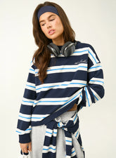 Navy And White Stripe Long Sleeve Top