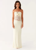 Sweet Energy Strapless Maxi Dress Yellow