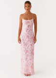 Bright Lights Beaded Maxi Dress Pink