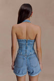 Carlene Cuffed Denim Shorts Classic Blue