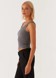 Signature Tank Top Dark Grey Marle