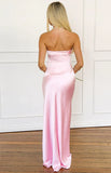 Malorie Pink Satin Strapless Maxi Dress PRE ORDER