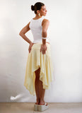 Kia Low Rise Asymmetrical Midi Skirt Yellow