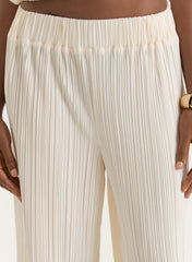 Cream Plisse Trouser