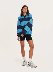 Blue Stripe Fourth Branded Rugby Top