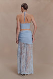 Lucy Lace And Knit Skirt Cornflower Blue