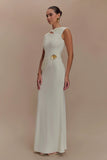 Kaida Slinky Maxi Dress With Hardware Ivory