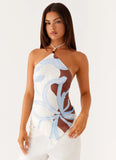 Julissa Halter Top Bloom Wave Print