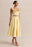 Joy Lemon A Line Midi Skirt