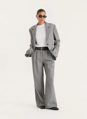 Grey Tailored Oversized Blazer