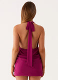 Eleanora Plunge Mini Dress Violetta