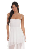 Flow Shimmer A line Maxi Dress in White