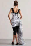 Unattainable Black Polka Dot Wrap Midi Dress Volume Drape