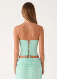 Tillie Corset Top Aqua