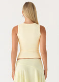 Jacqui Beaded Tank Top Yellow