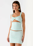 Lea Lace Mini Skirt Blue