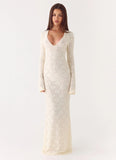 Astoria Long Sleeve Maxi Dress Ivory
