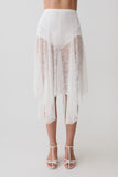 Haime Lace Hankie Midi Skirt Ivory