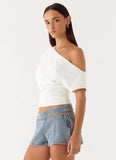 Janni Off Shoulder Top White