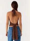 Malachi Beaded Top Chocolate
